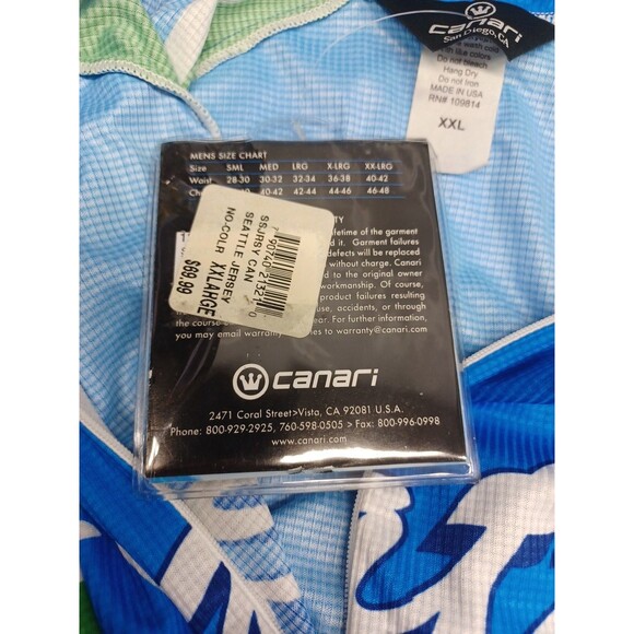 Canari Cycling Jersey Mens XXL Seattle Space Needle Emerald City NWT $70 - Picture 10 of 10